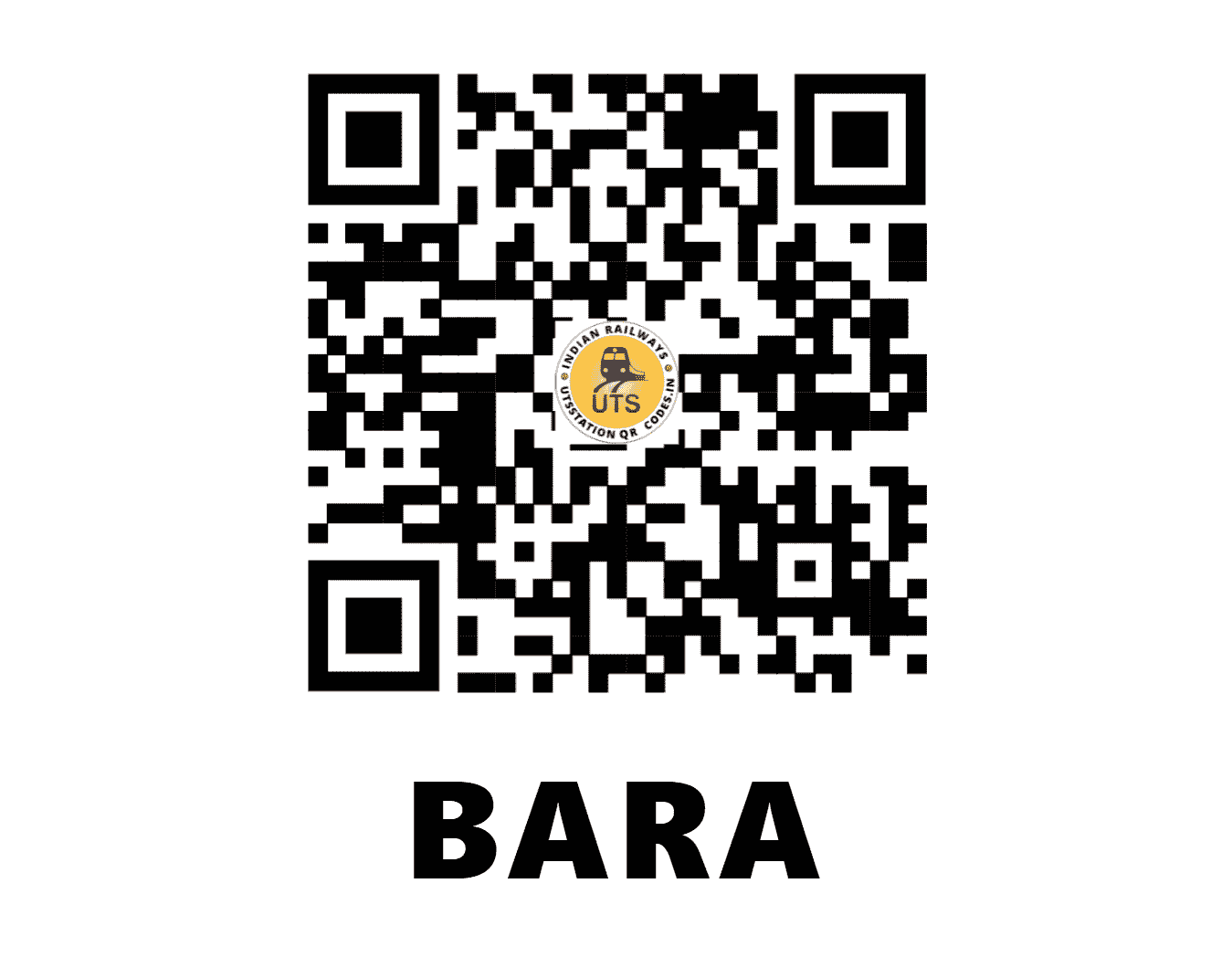 UTS QR Code for BARA - BBAR - WC (MADHYA PRADESH)